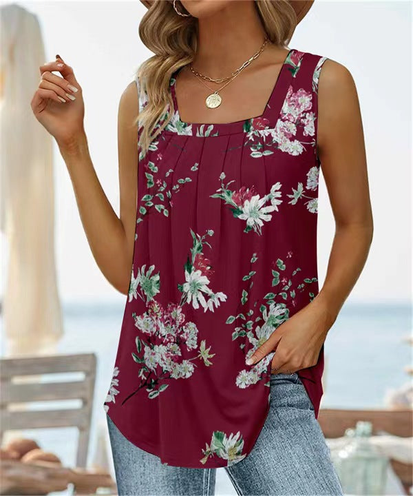 Fashion Mouwloze Top met Vierkante Hals