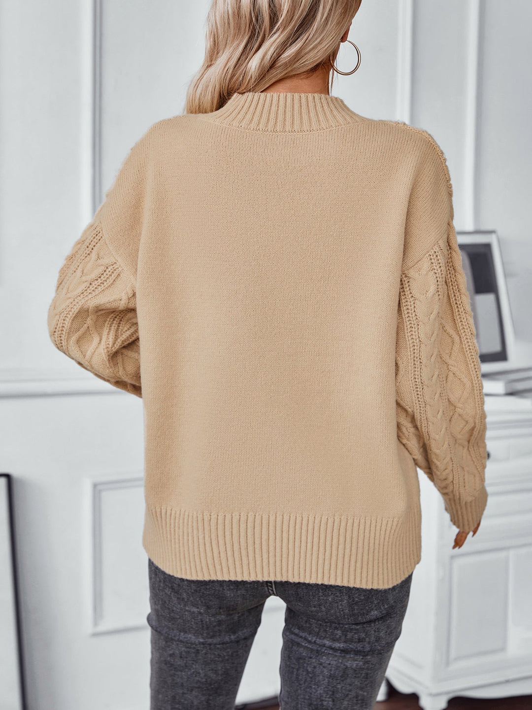 Drizzle kabelgebreide pullover trui