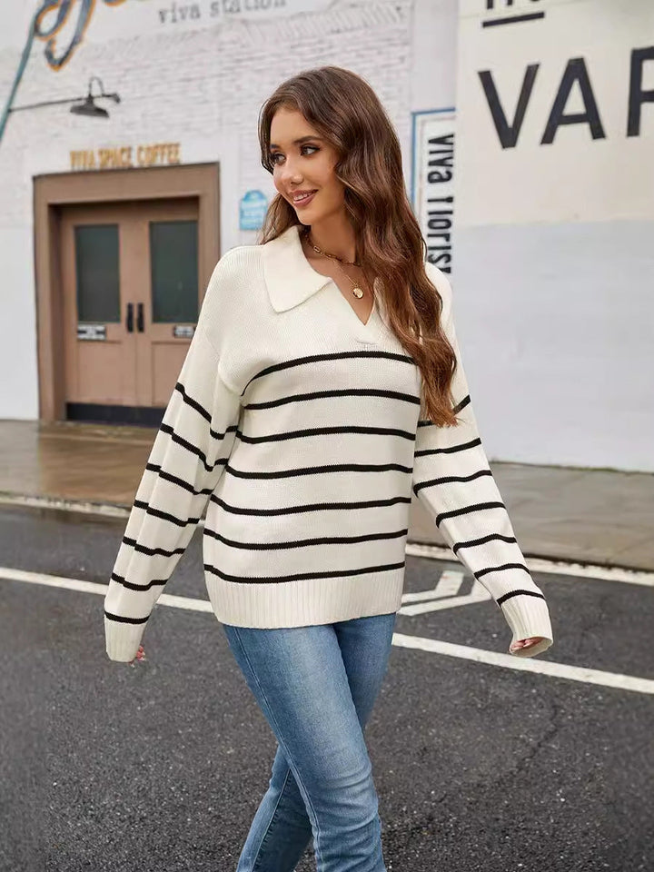 Gestreepte pullover trui voor dames