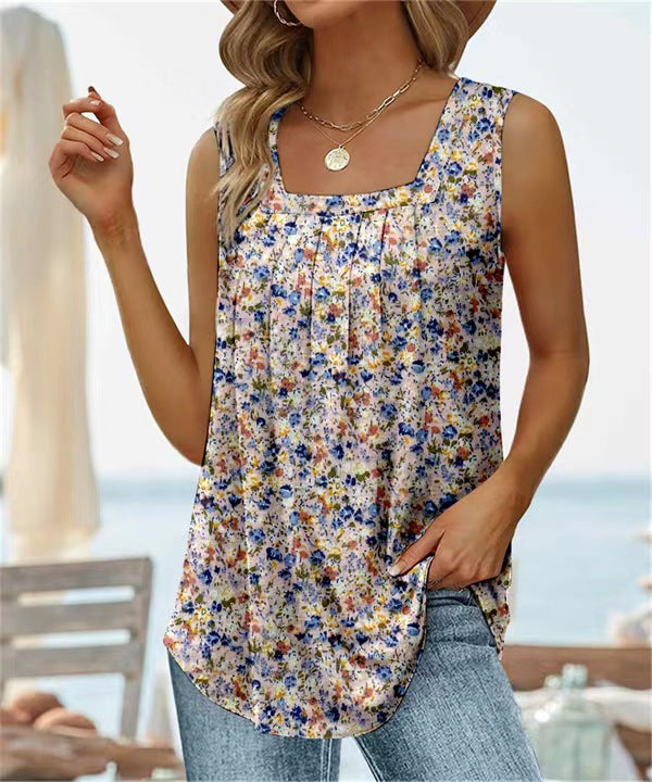 Fashion Mouwloze Top met Vierkante Hals