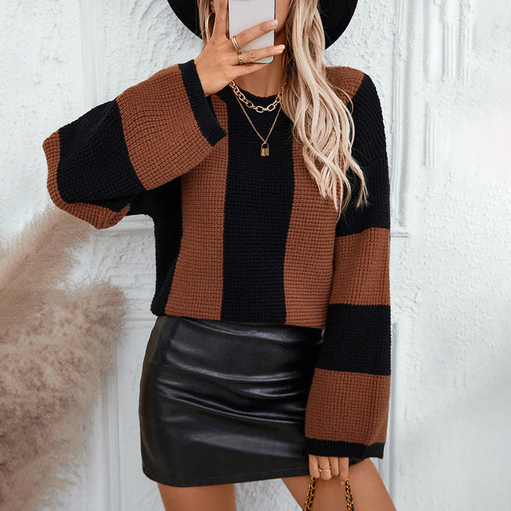 Dames Loose Round Neck gebreide trui