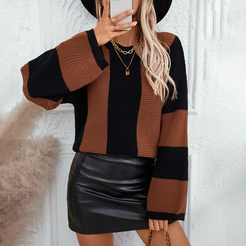 Dames Loose Round Neck gebreide trui