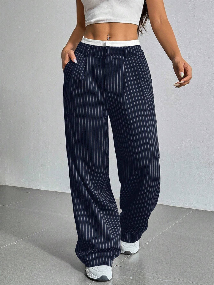 Casual broek met hoge taille