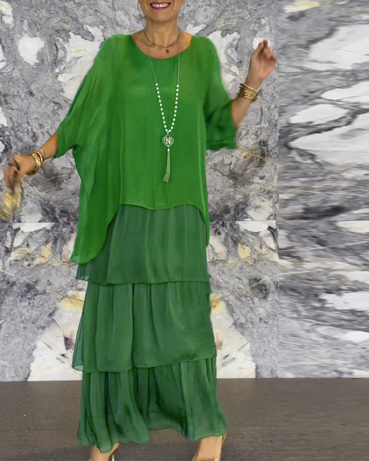 Fashion Batwing Lange Jurk