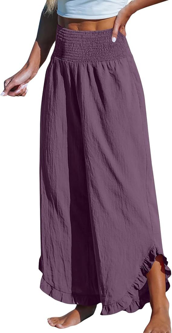 Hoog Taille Ongelijke Katoenen Broek