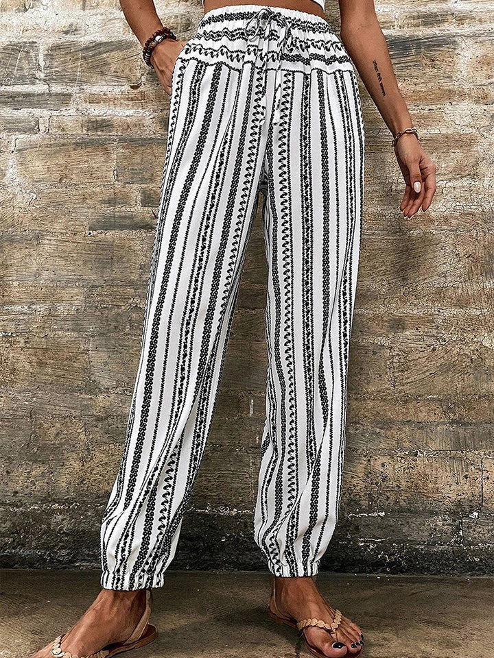 High Waist Gestreepte Broek
