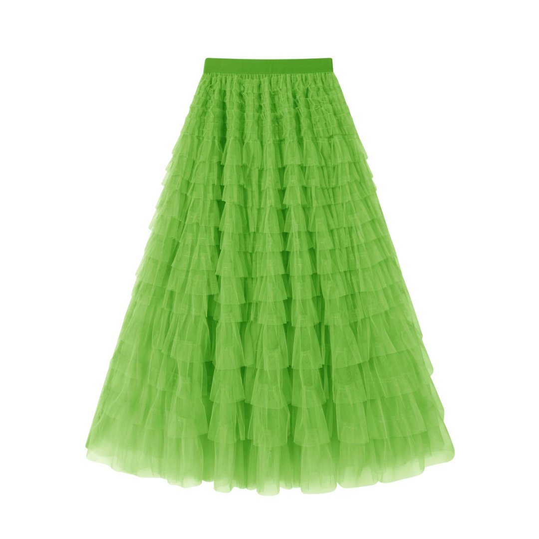 Flowy Gelaagde Mesh Midi Rok