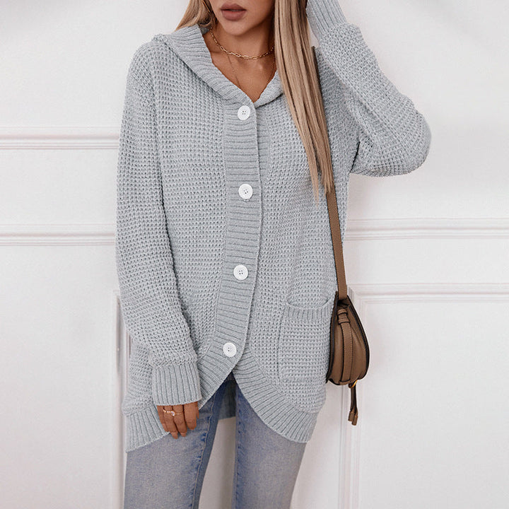 Dames Gebreide Cardigan met Capuchon Loose Mid-Length - Knus en Stijlvol