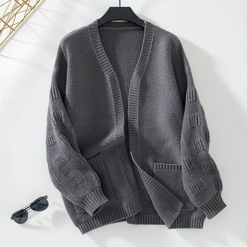Losvallend effen casual vest met lange mouwen