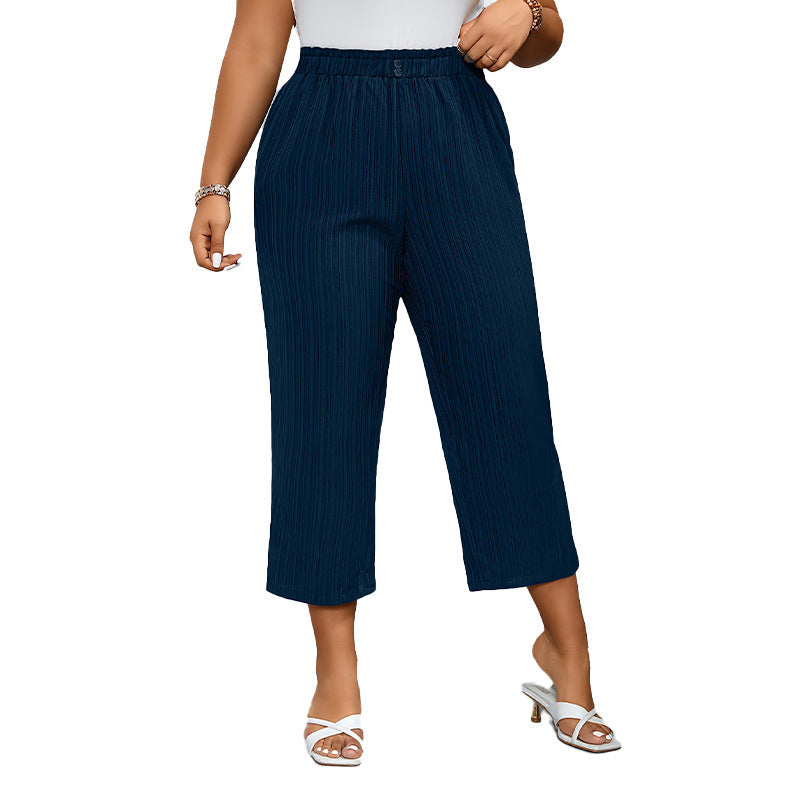 Comfortabele hoge taille gestreepte broek