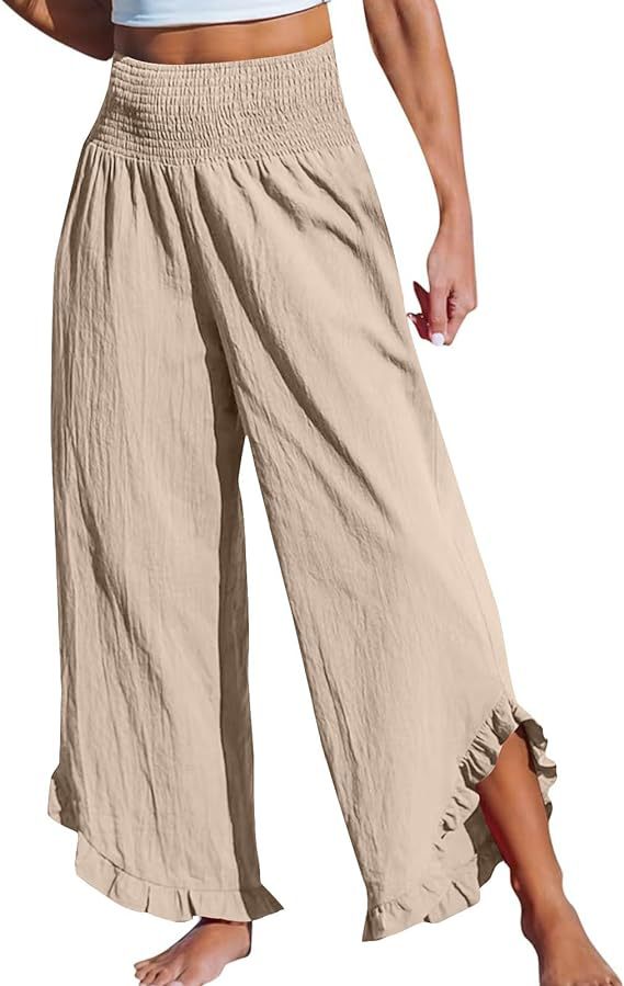 Hoog Taille Ongelijke Katoenen Broek