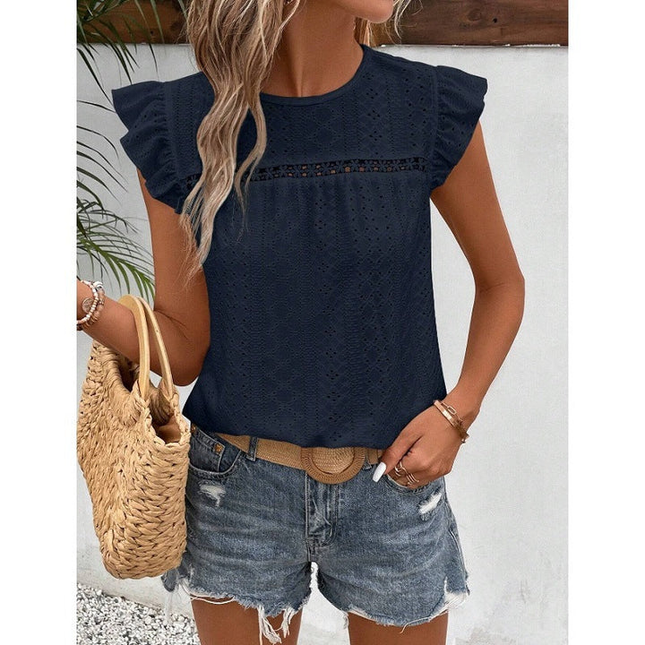 Elegante top met ruchesmouwen