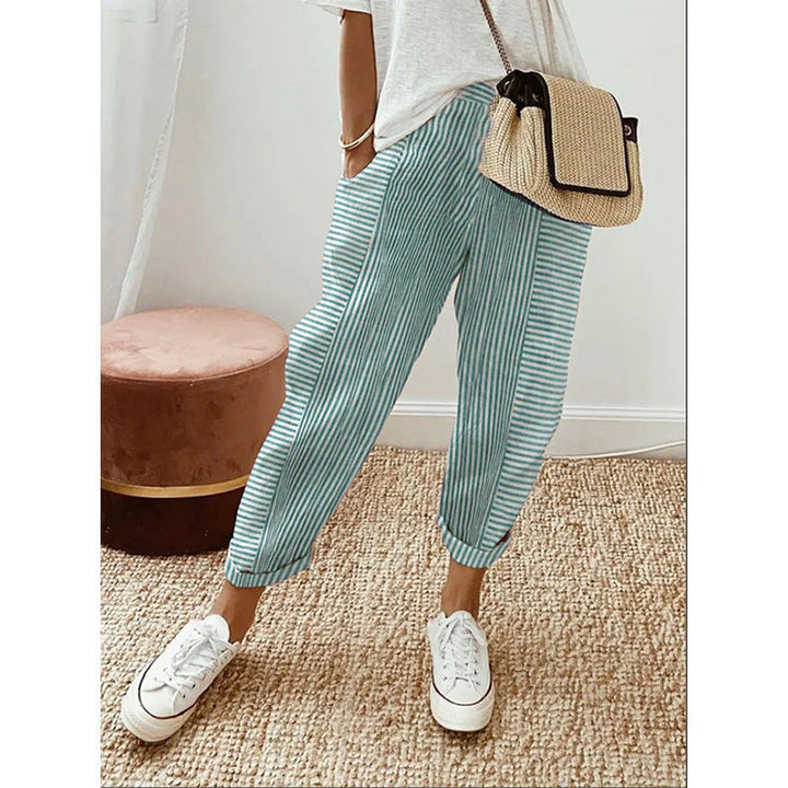 Casual Gestreepte Stitching Pants