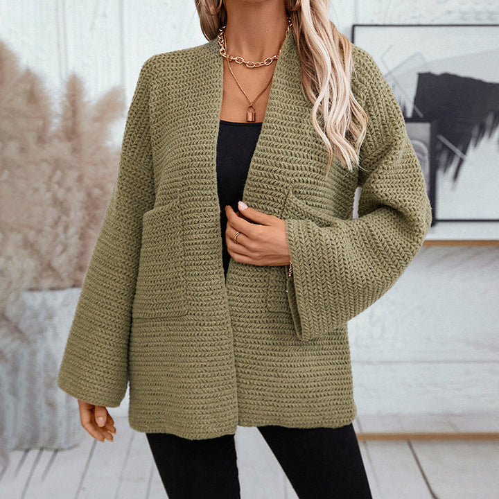 Effen vest voor dames met lange V-hals