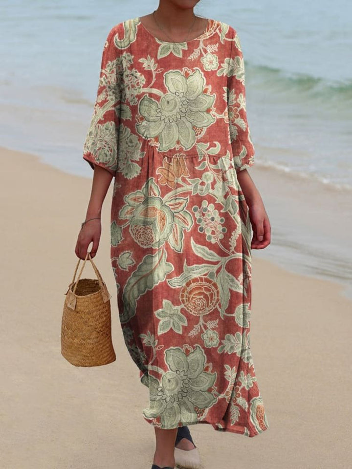 Trendy Midi-jurk met bloemenprint