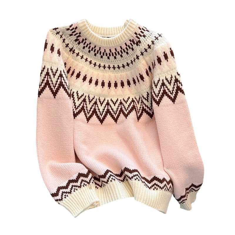 Gebreide pullover trui met Nordic Pattern