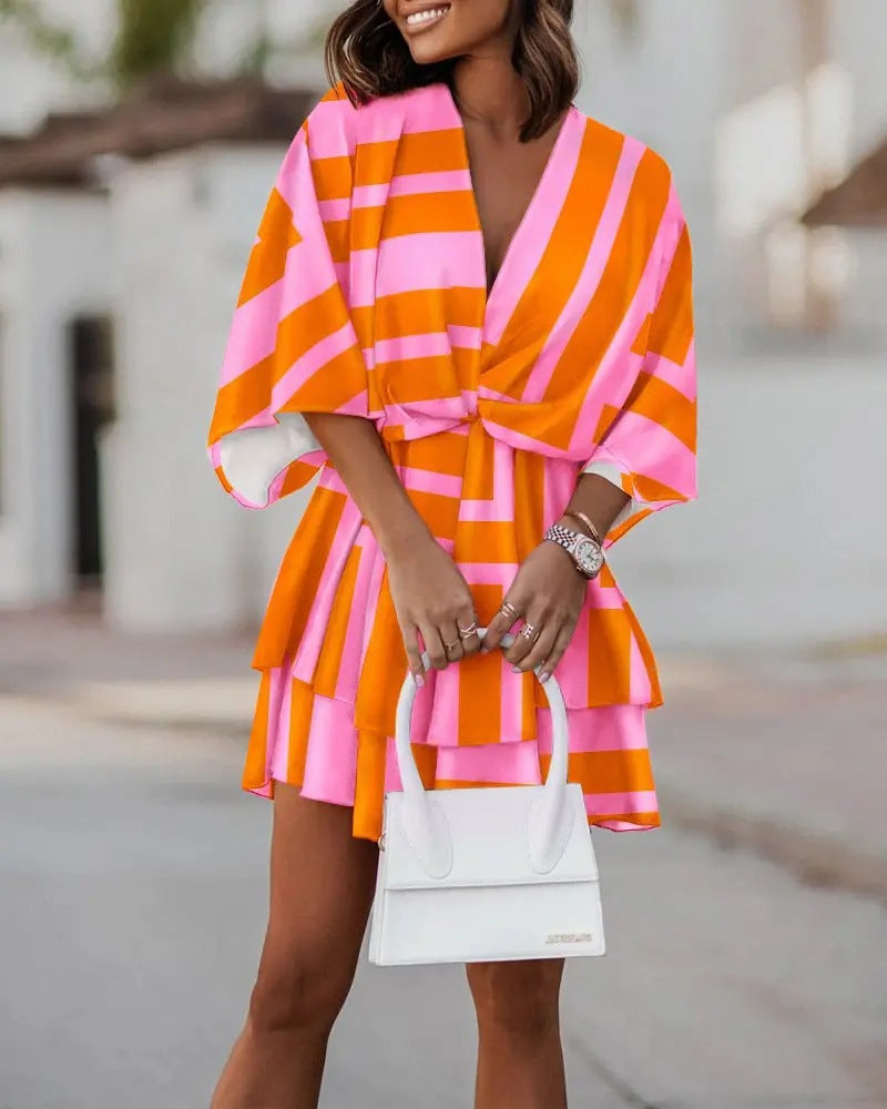 Flowy Batwing Dress met elegante V-hals