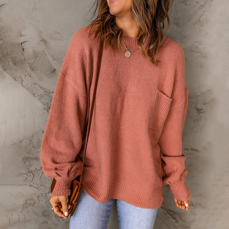 Loose Sweater met ronde hals en lange mouwen