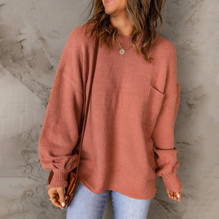 Loose Sweater met ronde hals en lange mouwen