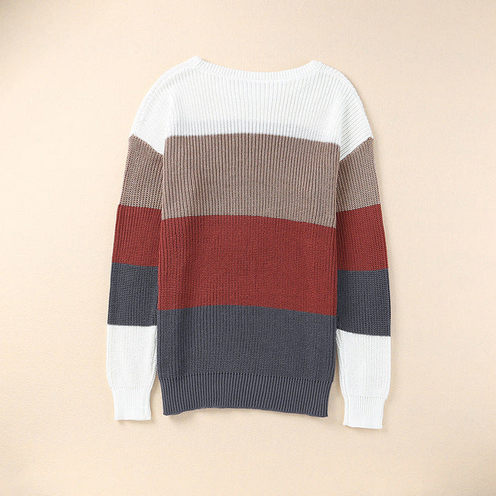 Color Block Gebreide Trui voor Dames