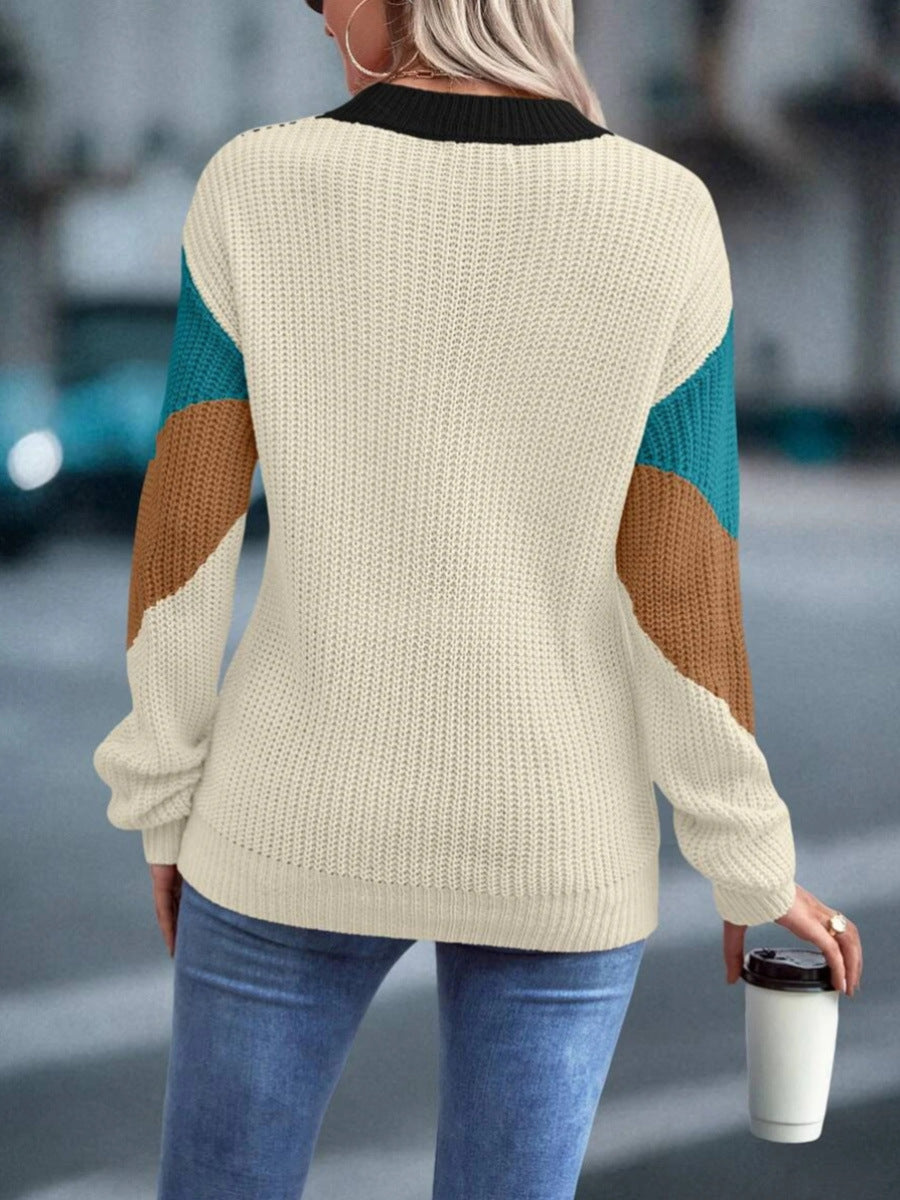 Casual gebreide trui met ronde hals voor dames