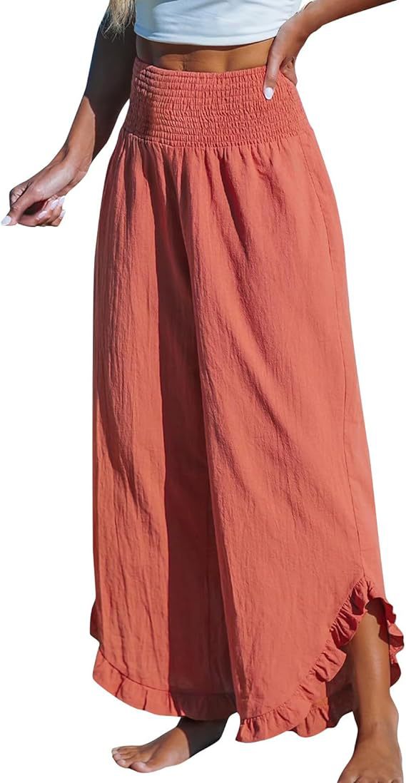 Hoog Taille Ongelijke Katoenen Broek