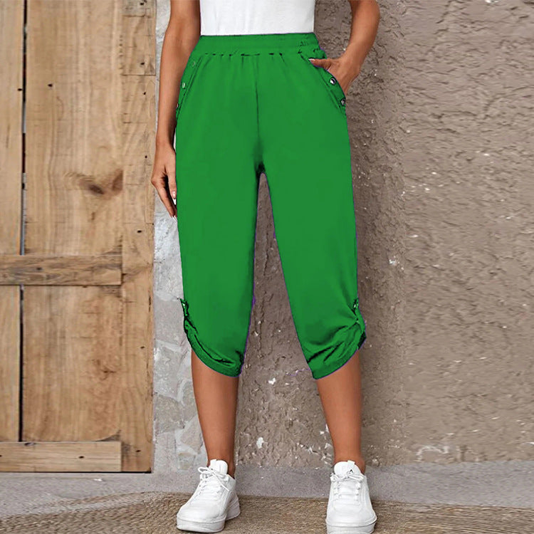 Fashion Casual Elastische Zevenpuntsbroek