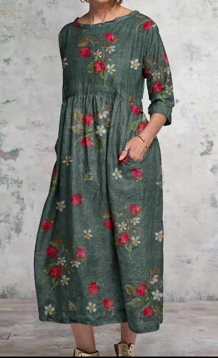 Trendy Midi-jurk met bloemenprint