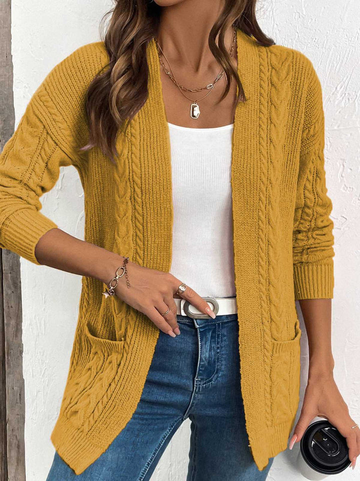 Gebreid long cardigan met knopen voor dames