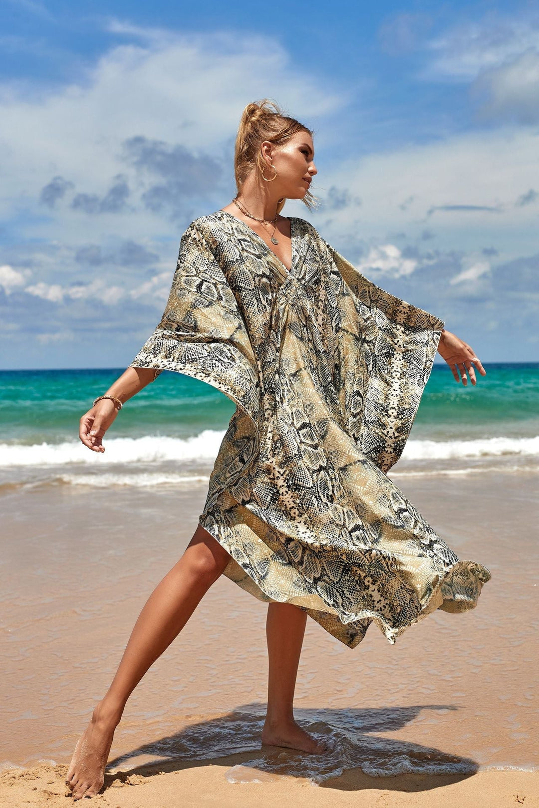 Sandy Drift Maxi Dress met Beachy Flow