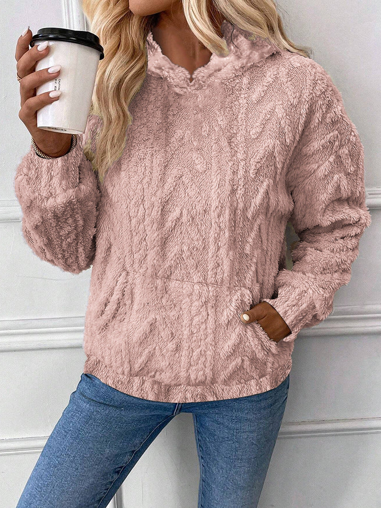 Loose Plush Sweatshirt met capuchon voor dames