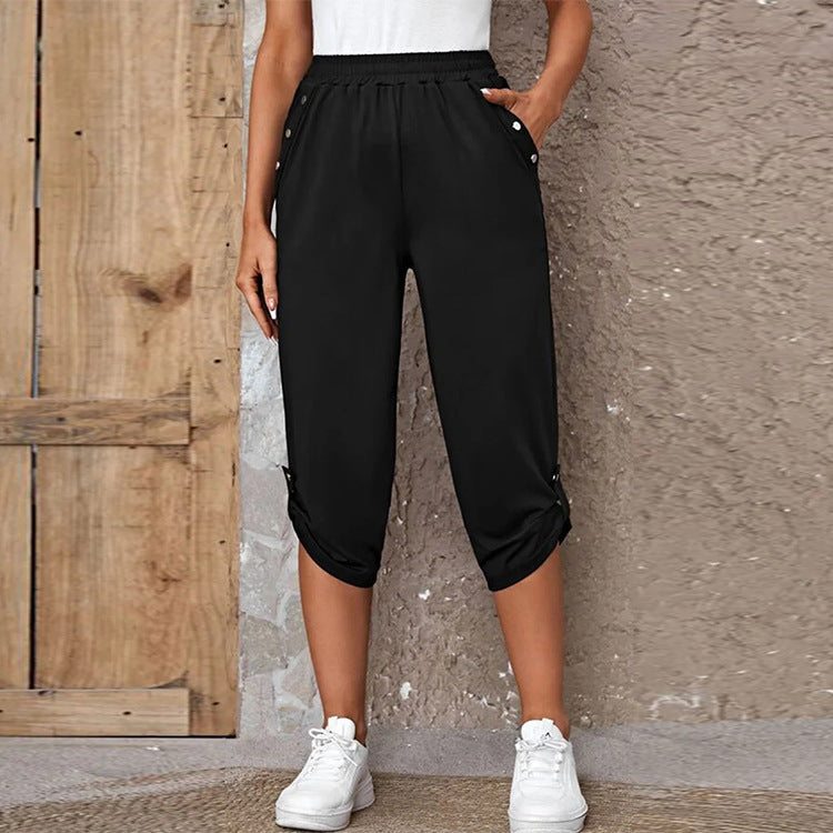 Fashion Casual Seven-Point Elastische Broek