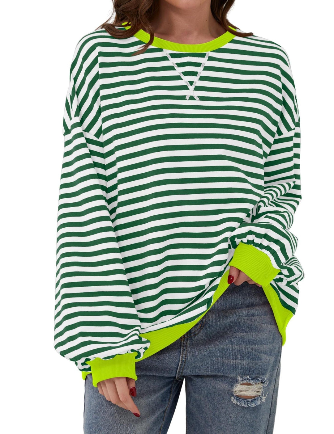 Casual shirt met lange mouwen en strepen