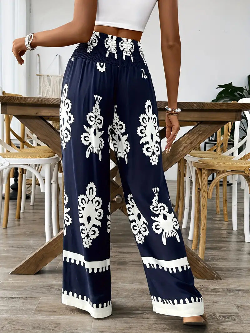 Printed broek met hoge taille