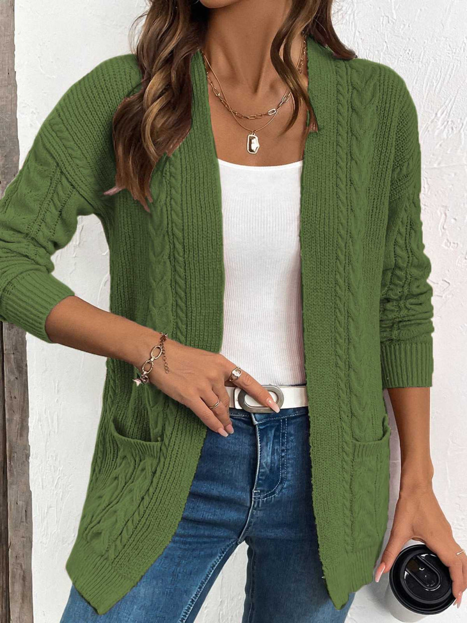 Gebreid long cardigan met knopen voor dames