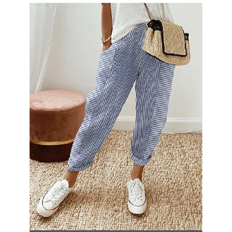 Casual Gestreepte Stitching Pants