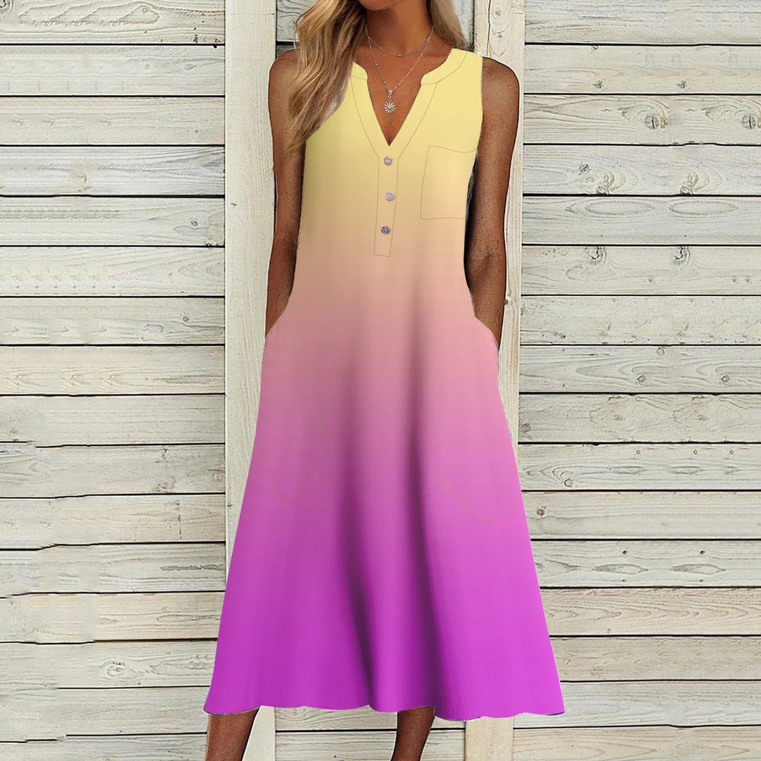 Carefree Stripes jurk met V-hals