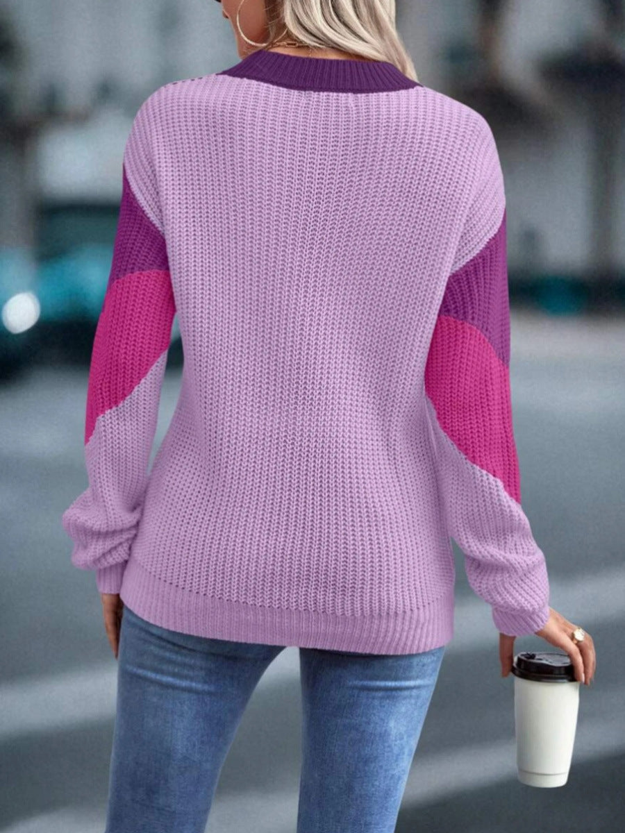 Casual gebreide trui met ronde hals voor dames
