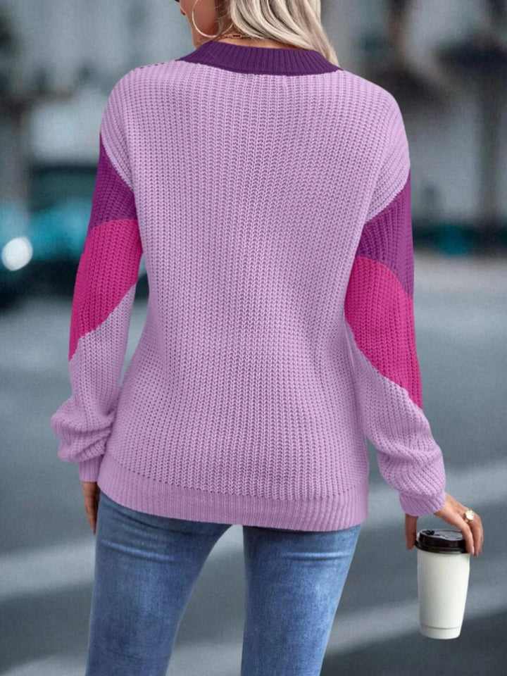 Casual gebreide trui met ronde hals voor dames