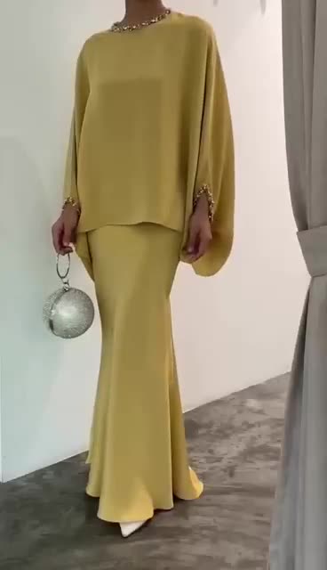 Two-Piece Pearl vloerlange jurk