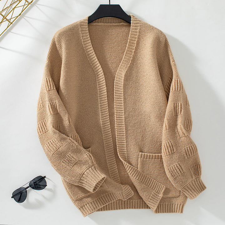 Losvallend effen casual vest met lange mouwen