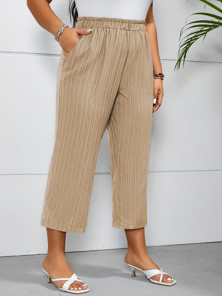 Comfortabele hoge taille gestreepte broek