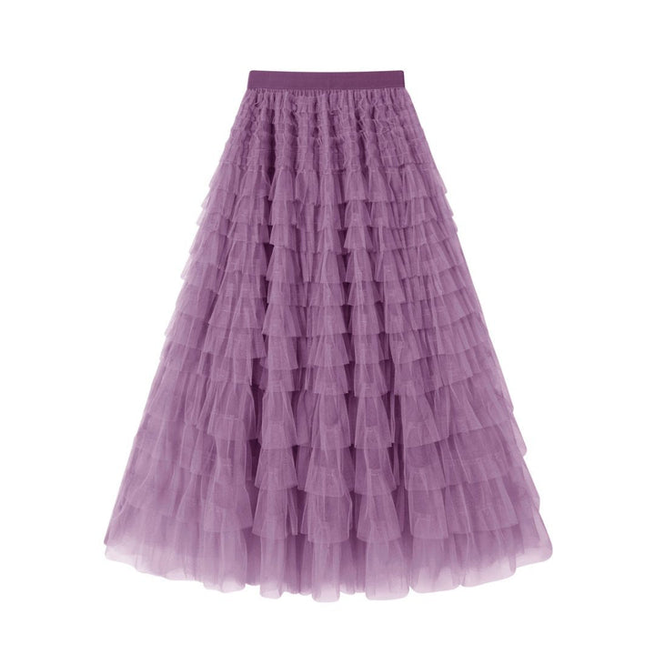 Flowy Gelaagde Mesh Midi Rok
