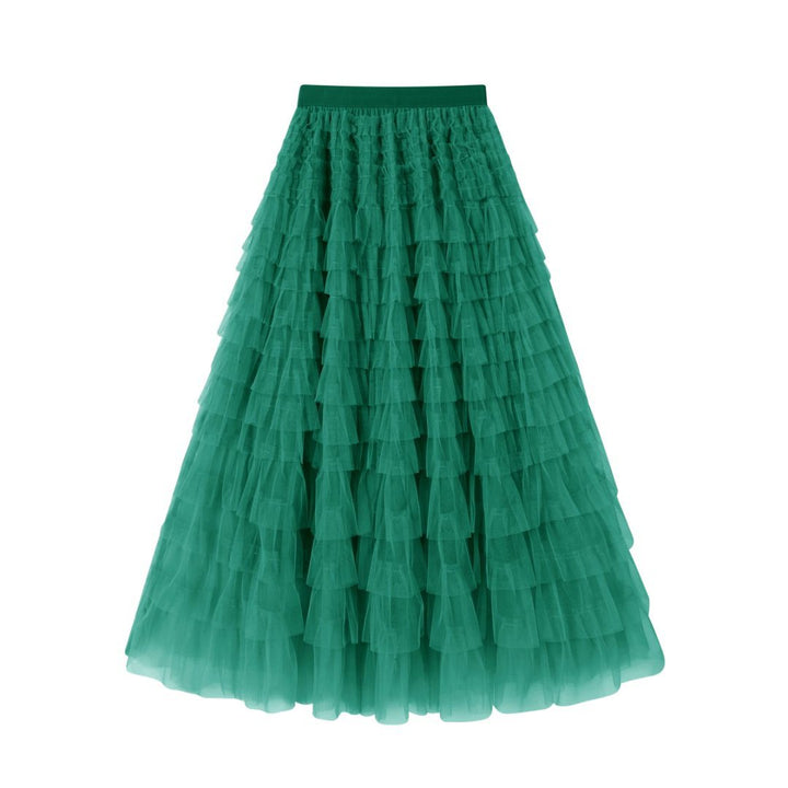 Flowy Gelaagde Mesh Midi Rok