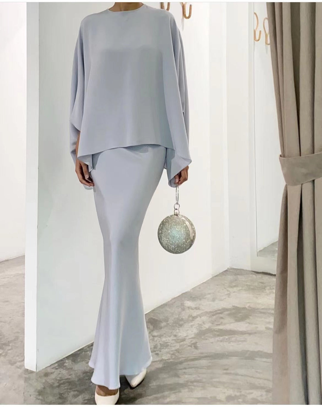 Two-Piece Pearl vloerlange jurk