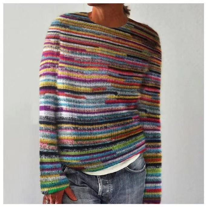 Gebreide Retro Sweater met Patroon