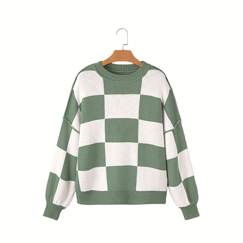 Casual Style geruite trui met contrasterende kleuren voor dames