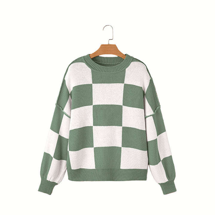 Casual Style geruite trui met contrasterende kleuren voor dames