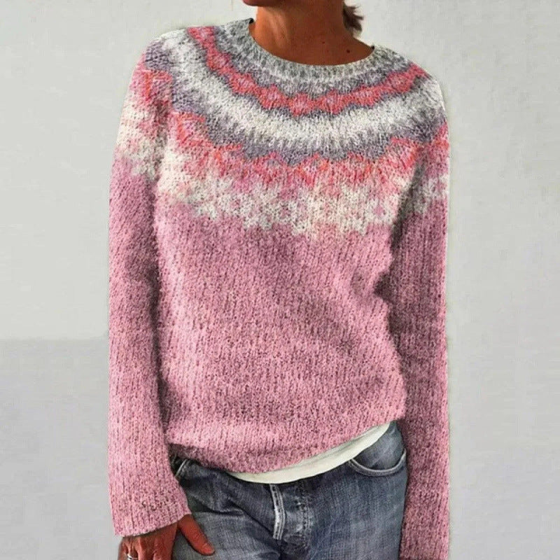 Warme trui met opvallende Geo-patronen