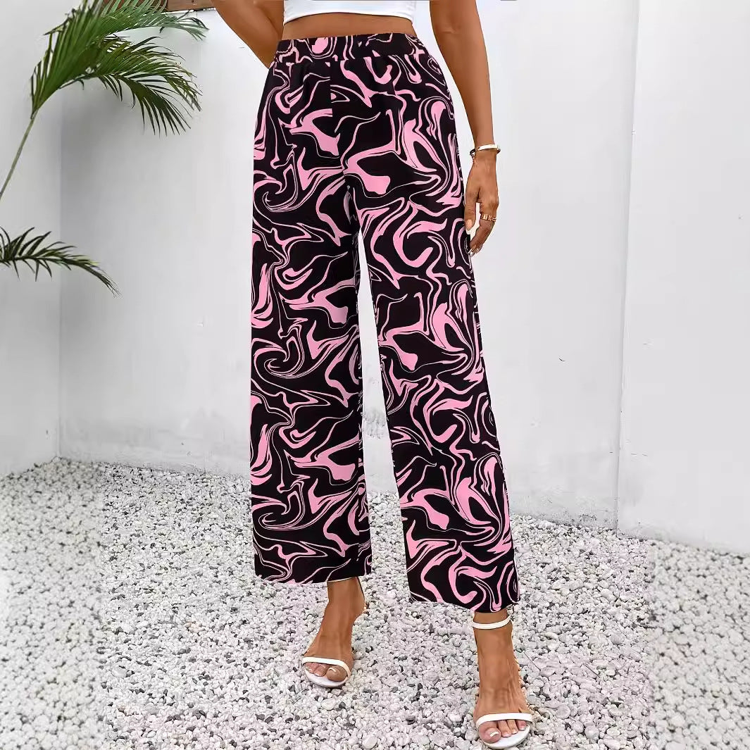 Chic Marble broek met elastische taille